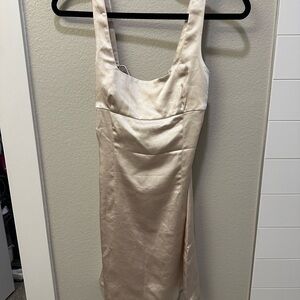 Princess Polly Cream Satin Dress